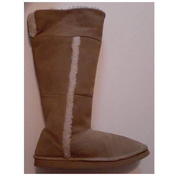 Lightweight Genuine Suede Pull On Flat Heel Snow Boots - Picture 1 of 3